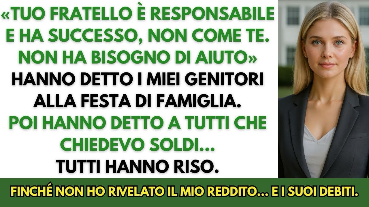 «Tuo fratello è responsabile e di successo, tu no» dissero i miei genitori. Poi accadde…
