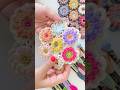 刺繍糸で編んだお花をDAISOレース糸でつないでみたら…🌼 #編み物 #かぎ針 #コースター