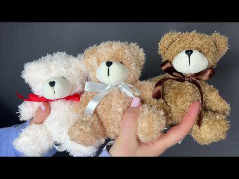 М`яка іграшка "Ведмедик з бантом" 14 см в асортименті, видео 1