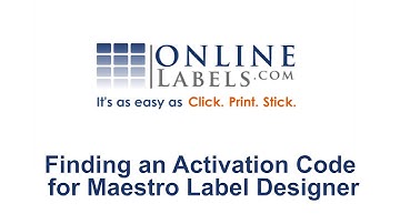 Finding an Activation Code for Maestro Label Designer