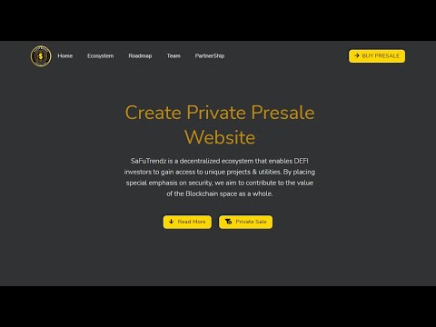 Create Presale Website For Your Project | Simple Private Presale, new 2022