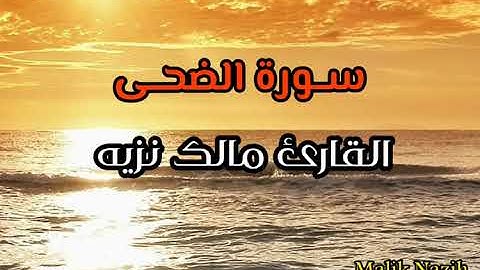 سورة الضحى || القارئ مالك نزيه || قرآن الفجر