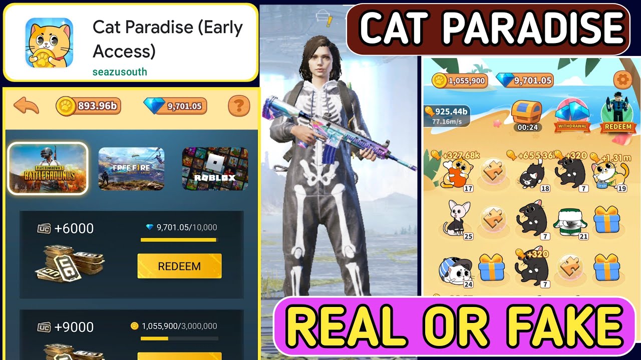 Cat Paradise real or fake॥Cat Paradise free fire॥Cat Paradise pubg mobile॥Cat Paradise game