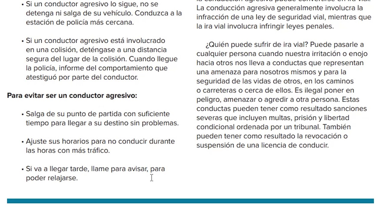 Parte 41 - Video del manual de conductor de New York en español 2019