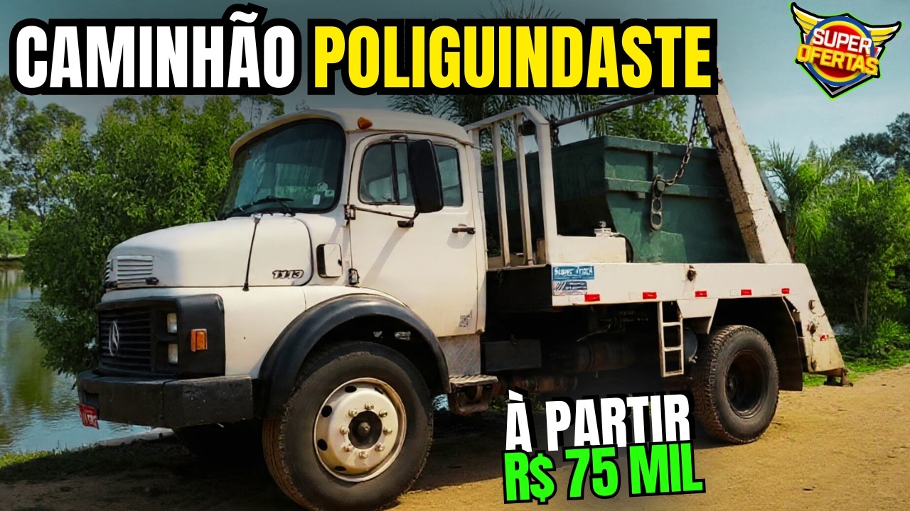 CAMINHÕES POLIGUINDASTE PRONTO PRA TRABALHO SIMPLES e DUPLO à PARTIR DE 75 MIL #poliguindaste