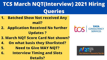 TCS March NQT 2021 Interview Queries | Some Points Discussed Clear All doubts #tcsnqt2021