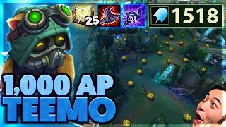 60% CDR MUSHROOMS | ACROSS THE MAP QUADRAKILL | 1,000 AP TEEMO  Bunny FuFuu