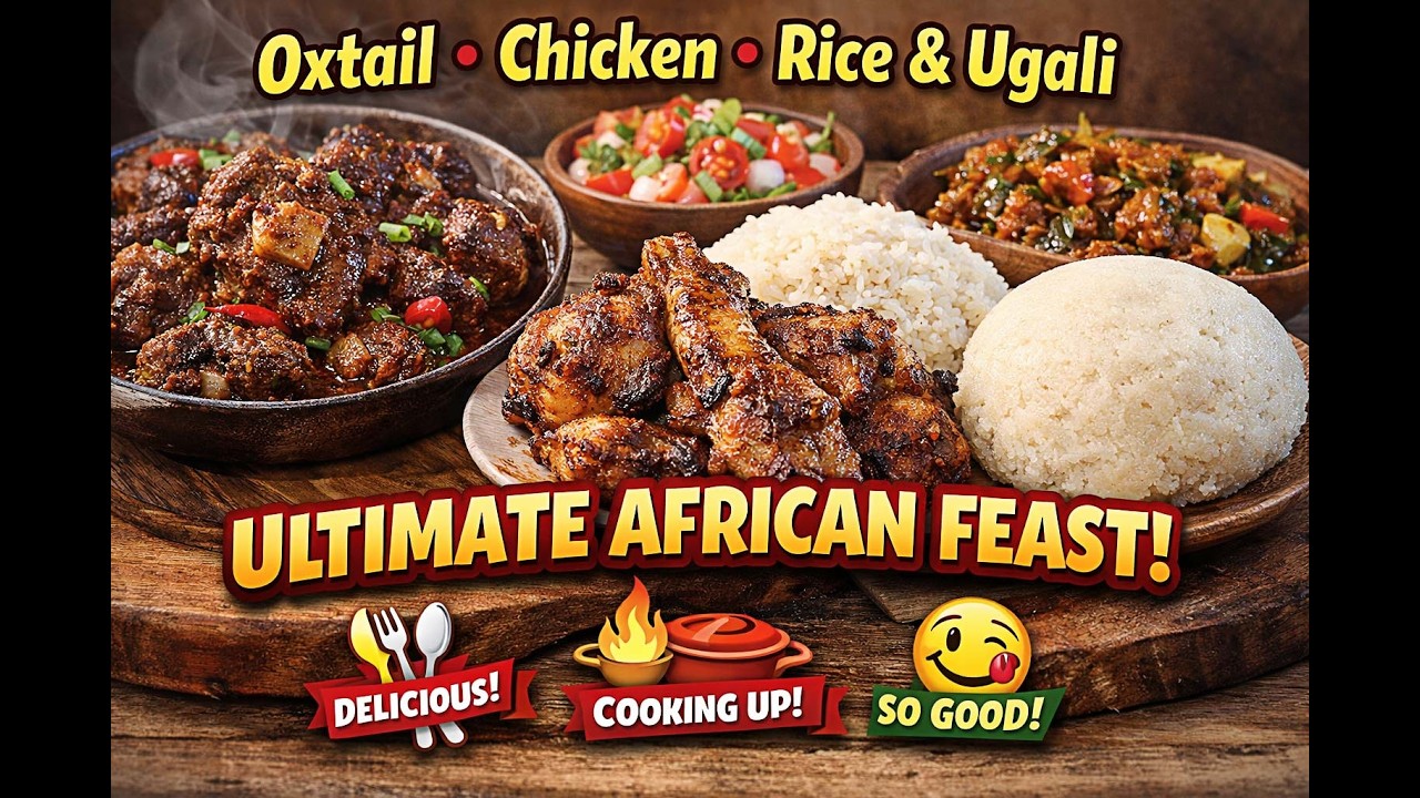 Ultimate African Feast 🍖🔥 Oxtail, Chicken, Rice & Ugali Cooked to Perfection!
