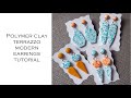 Polymer clay modern terrazzo earrings tutorial from leftover clay