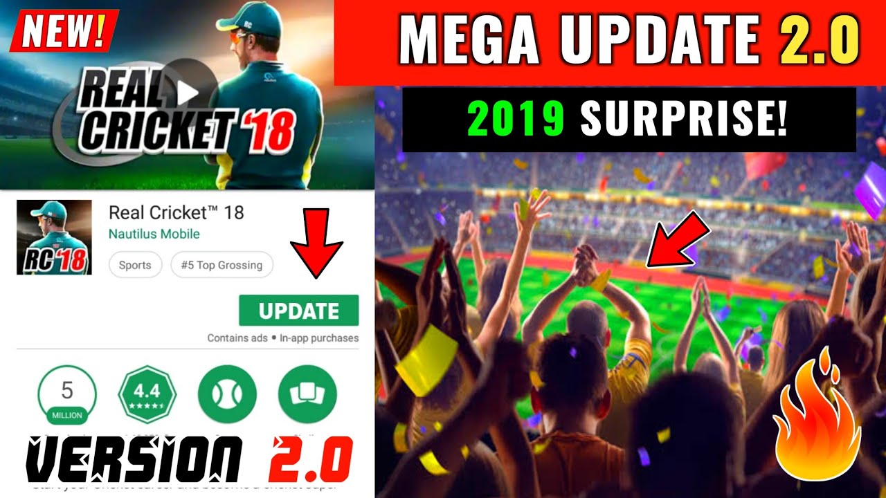 Real Cricket 18 MEGA Update 2.0 Rollout On Playstore | 2019 Surprise FireWorks | Hindi