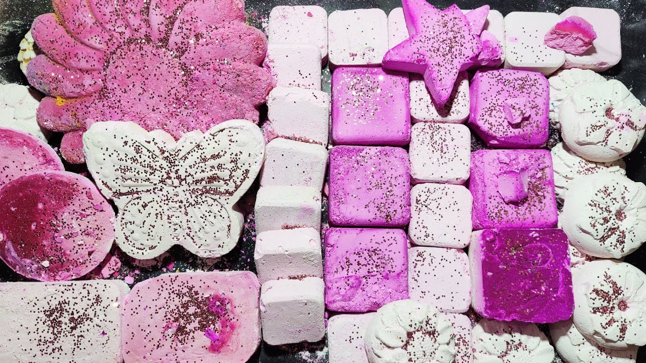 Fluffy Soft Two Shades Of Pink And White Chalk Crush Gym Chalk ASMR