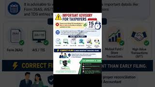 Itr filing for FY 2025-26 Advisory Issued, See this before you start filing itr