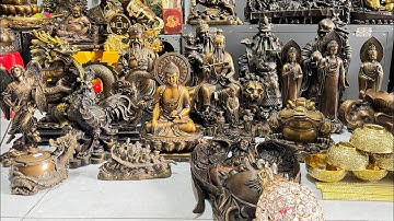 22/04/24 Tôn tượng Thái Ất Chân Nhân, ông Thần Tiền, chén đủa đồng #đồđồnglênguyệt #đồxưa #đồcổ