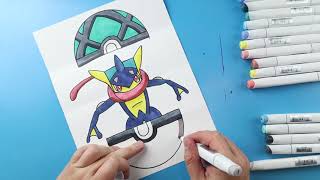 How to Draw Greninja Surprise Fold | Pokemon