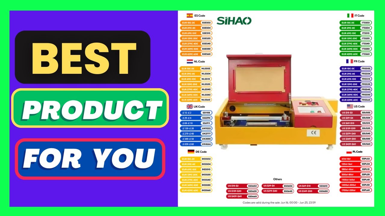 SIHAO 50W CO2 Laser Engraver and Cutter 300x200mm with