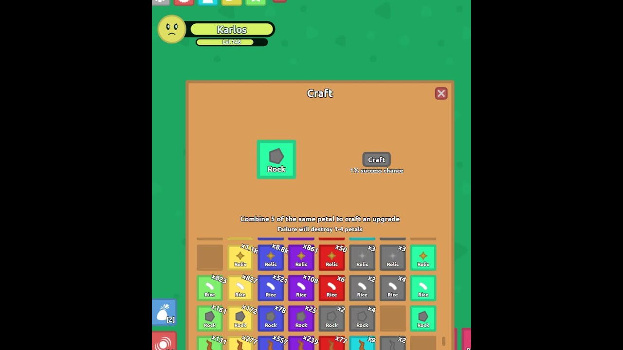 Florr.io - 0.02% Super Rock Craft