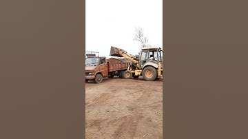 L&T Case Backhoe Loader Loading Dust On Mini Truck #shorts