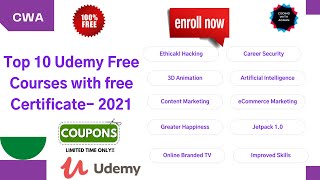 Top 10 Udemy Free Courses with Certificate 2021 |Python|Java|HTML|CSS|JavaScript|WordPress|MySQL|