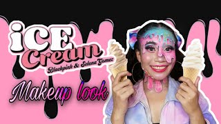Melted ice cream inspired makeup ...