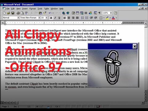 Original Clippy Animations in MS Office 97 - YouTube