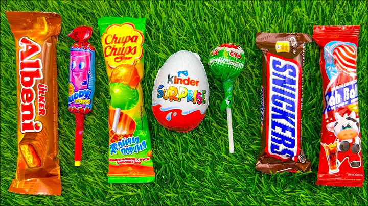 ASMR Most Popular Candys / some lots of colorful rainbow lollipop candy / unpacking chocolate eat