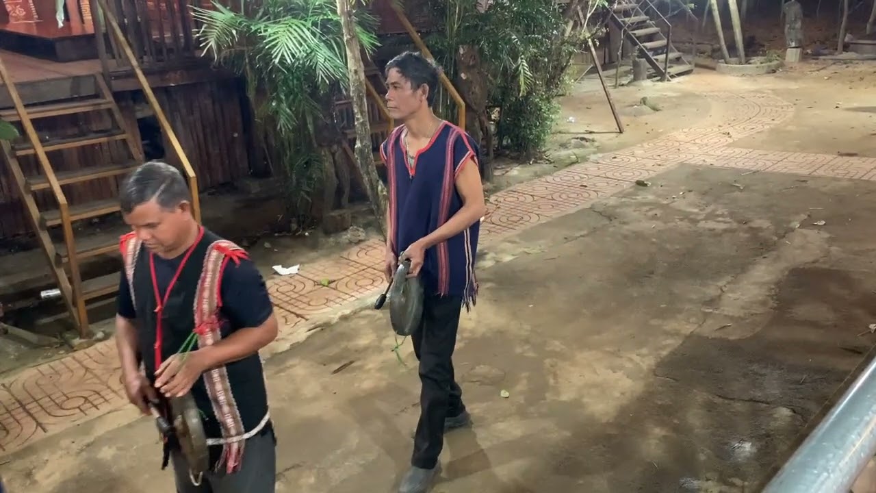 Jarai singing and dancing (and drinking) at a restaurant in Pleiku, Vietnam - 1 of 2