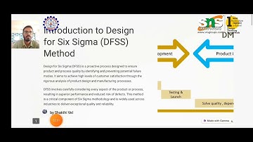 A Lecture video on DFSS - Method  | Shakthivel M R  |AP Mechanical  | SNS Institutions