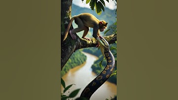 The battle of monkey and python #funny #monkey #ai #shorts #funnyvideo