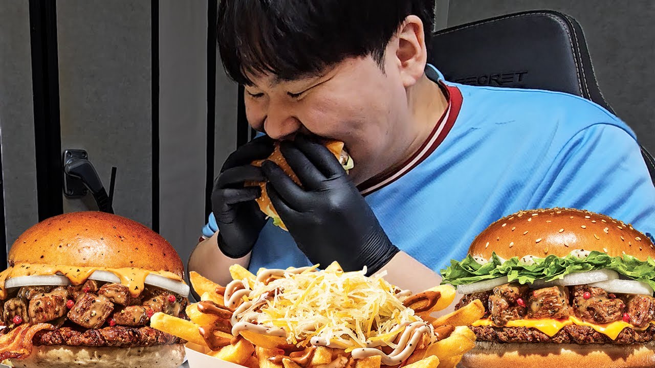 새로출시한 버거킹 콰트로 페퍼 큐브 스테이크 와퍼, 터프 페퍼 큐브 스테이크 버거 먹방!! 후식으로 와퍼버거까지!! [ Burger Mukbang ]
