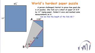 World's hardest Paper puzzle  | Fum Math | Math puzzle | Math Quiz