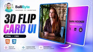 Build This 3D Flip Card UI with HTML & CSS  😮 (Clean Animation)