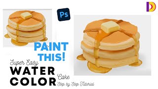 How to Paint PanCake Dessert | Step by Step Digital Art Lessons | Photoshop Tutorial screenshot 4