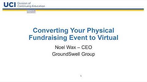 Converting your Physical Fundraising Event to Virtual, a Step-by-Step Guide (9/24/20)