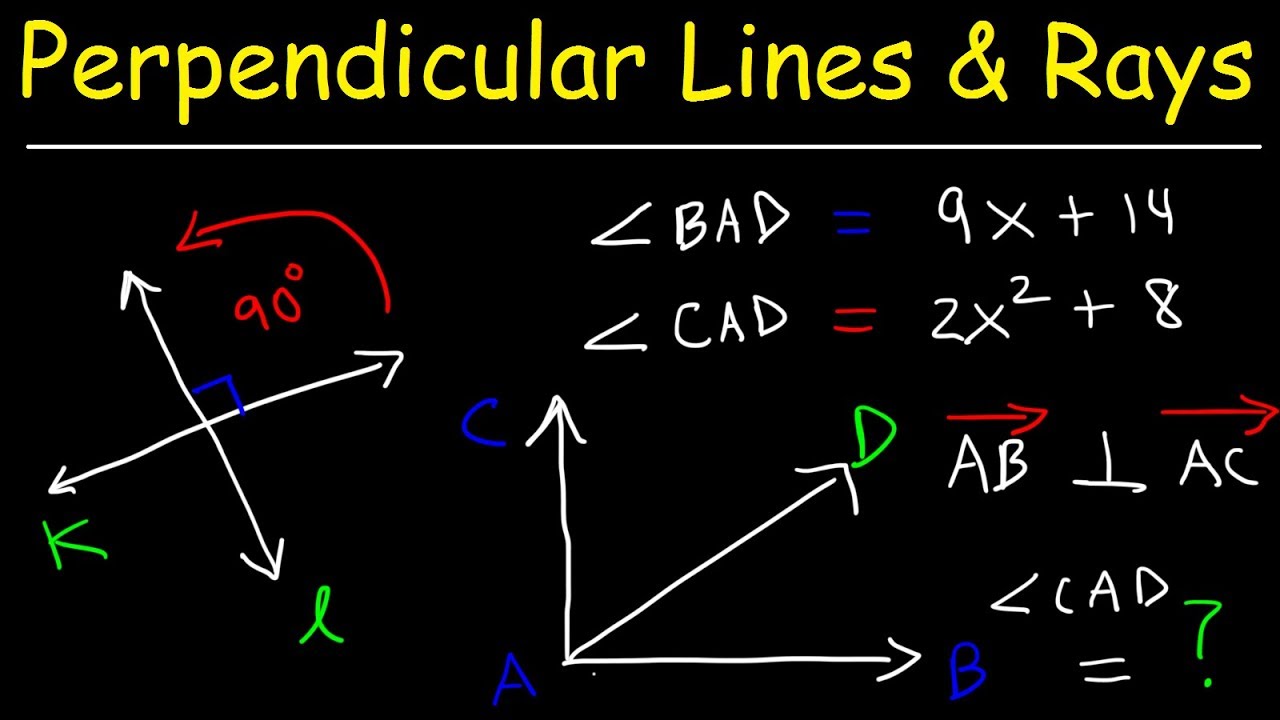 Perpendicular Lines Slope Rays And Segments Geometry YouTube