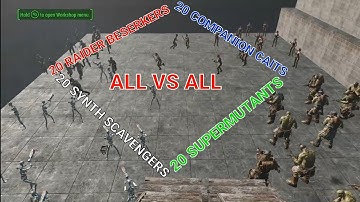 #fallout4 (ALL VS ALL4 FACTIONS) 20 SUPERMUTANTS,RAIDER BESERKERS,SYNTH SCAVENGERS,COMPANION CAITS