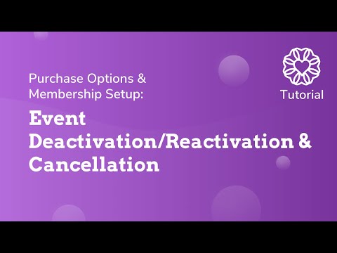 Event Deactivation Reactivation & Cancellation