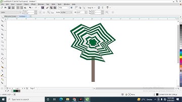 tree logo in corel draw. corel draw tutorial. How to draw a tree.