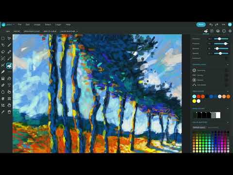Learning how to paint Colorful Pastel Landscapes with Sumopaint