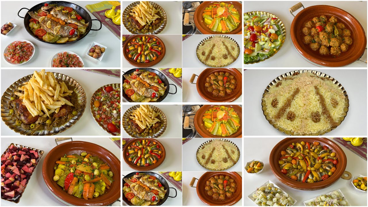 جدول أسبوع كامل/6وجبات غذاء أوعشاء متنوعةواقتصاديةمن الاتنين الى السبت  باش تنوعي طبيلتك بلاماتعبي