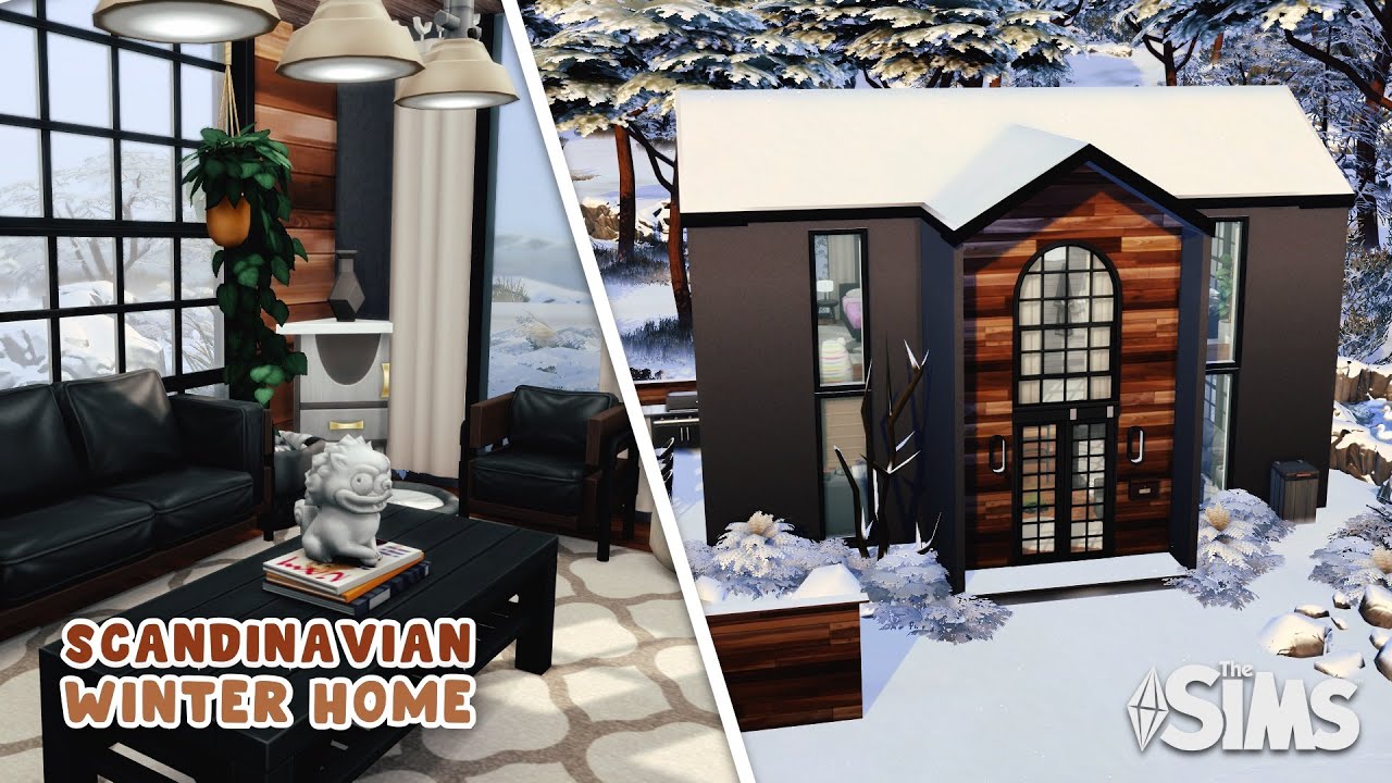 Winter Scandinavian Home 🌨 | The Sims 4 | Speed Build | No CC - YouTube