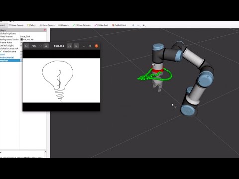 Drawing Robot Arm with UR3 Gazebo : test 1 (speed x3) - YouTube