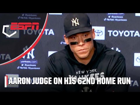 Aaron Judge thanks his family & teammates for the journey to 62nd home run