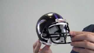 Signed Ray Lewis Ravens Mini Helmet - JSA Witness
