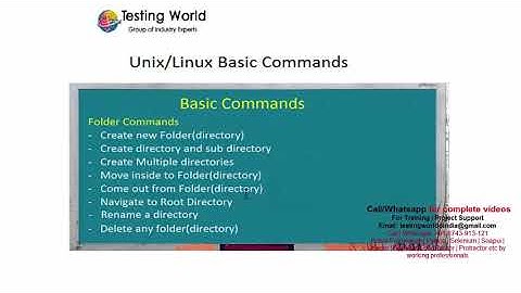 Unix / Linux for Testers : Unix Command for Directories