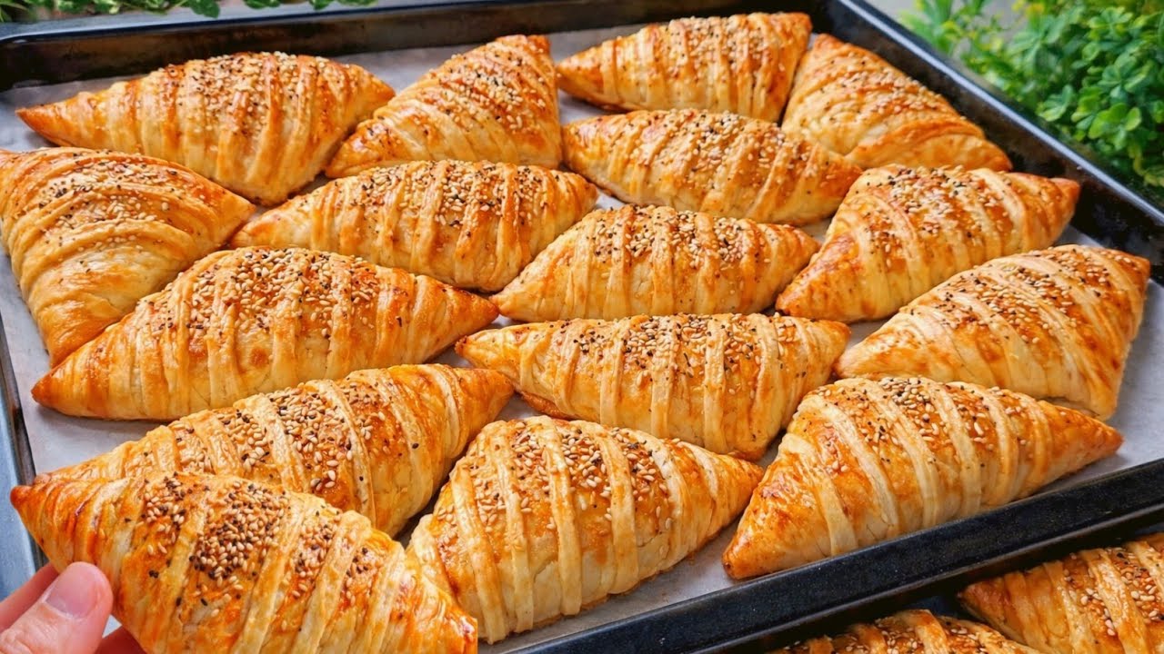 مسمن في الفرن/فطائرمورقة مقرمشة بشرائط العجين | وصفة سهلة وسريعة بشكل احترافي