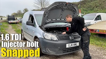 Vw caddy 1.6 TDI SNAPPED injector bolt removal