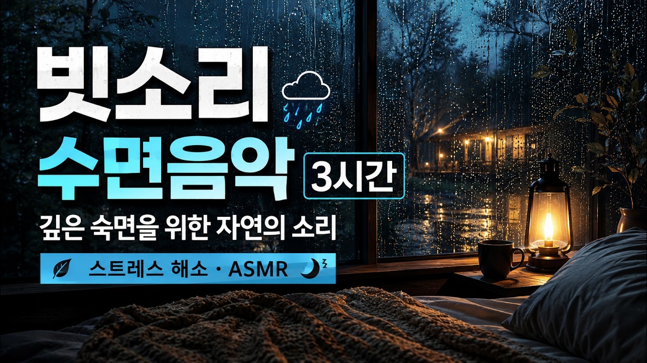 [NEW VERSION] 빗소리 수면음악 3시간 🌧 깊은 숙면을 위한 자연의 소리 | 스트레스 해소 · ASMR #수면음악 #빗소리 #자연의소리 #힐링음악 #백색소음 #불면증