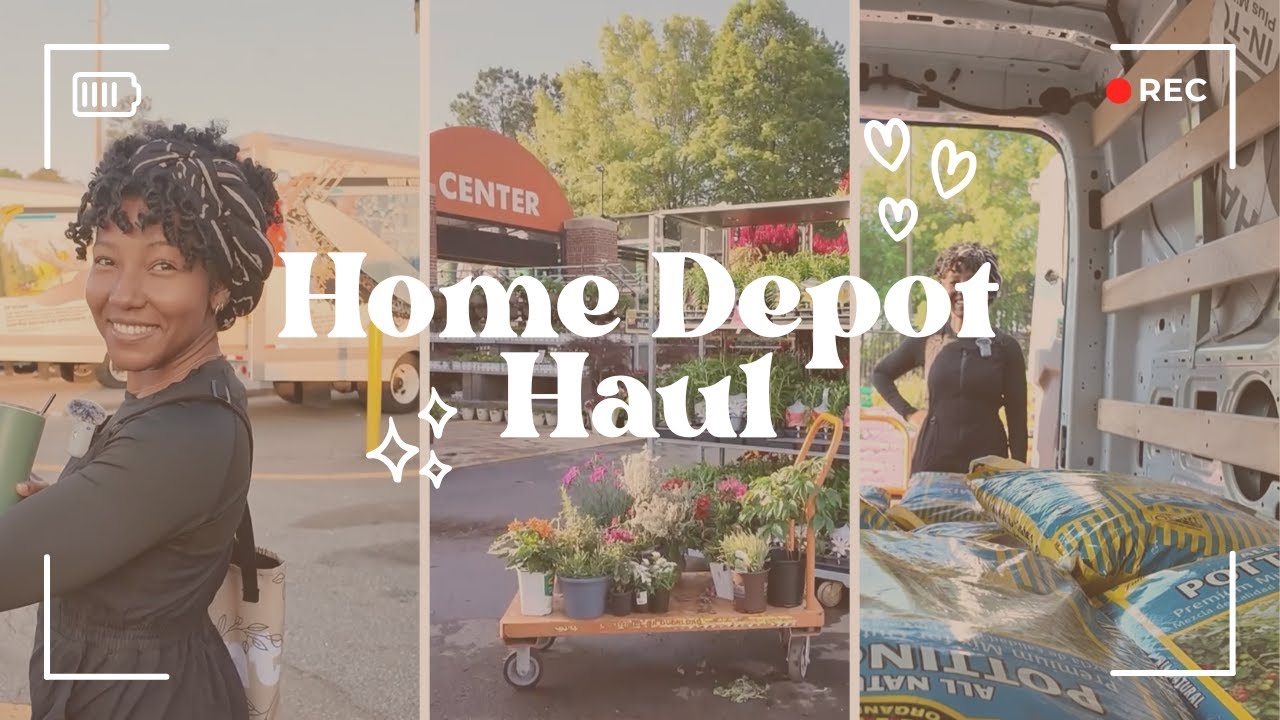 Home Depot Garden Haul 🌿 | U-Haul Cargo Van + Backyard Container Gardening Prep