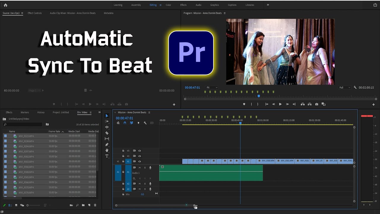 Premiere Pro में Music के साथ Automatically Beat Sync करो 🔥 | SYNC With The Beat in Premiere Pro