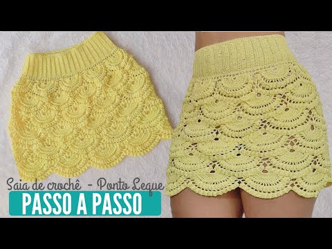 Saia de crochê - Falda a crochet - Skirt - YouTube